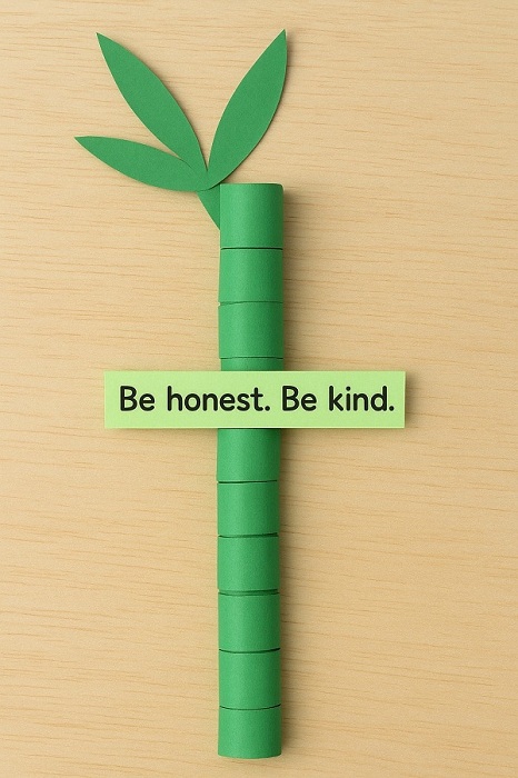 手作成品示意圖-「誠實與善良」百節竹