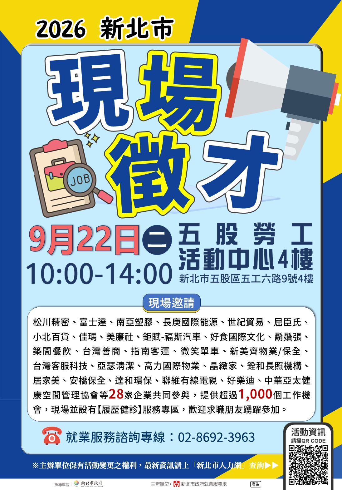 「2026新北市現場徵才活動」海報