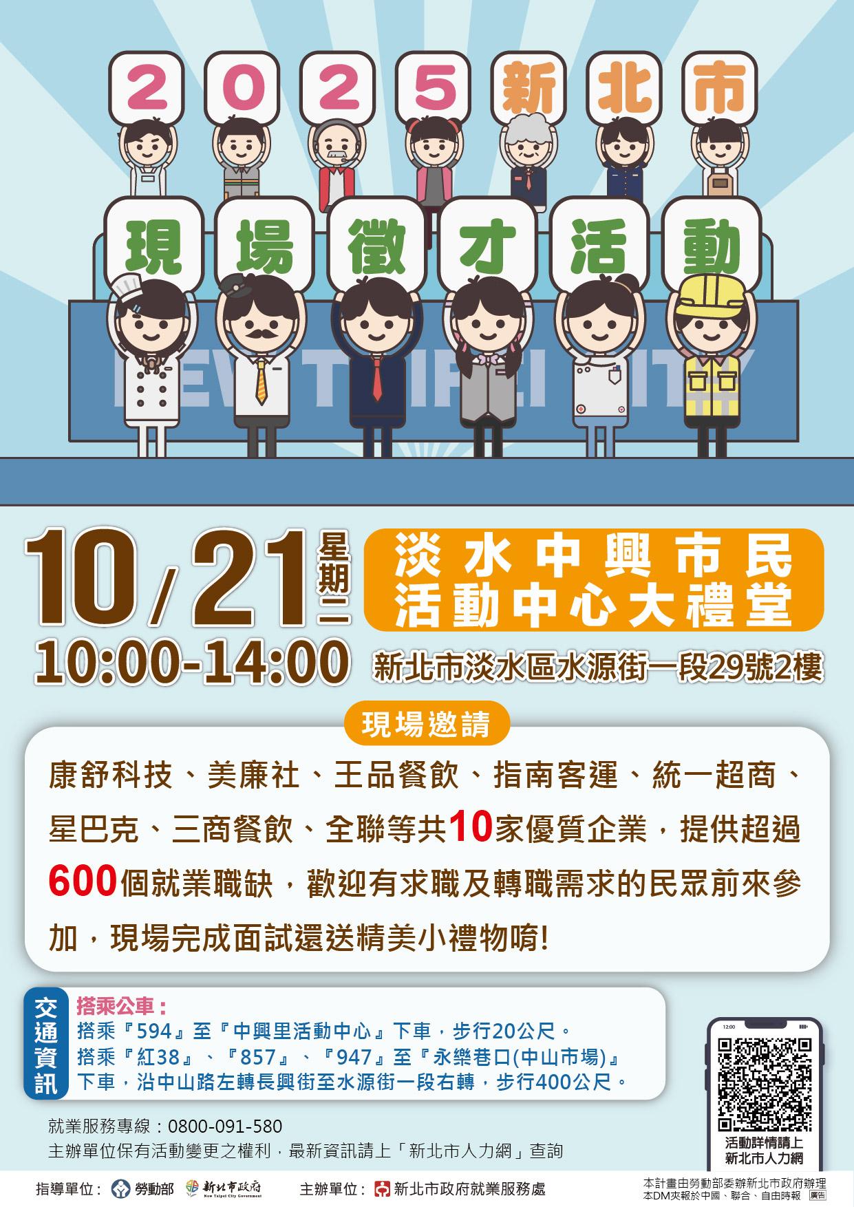 『2025新北市聯合徵才活動』海報